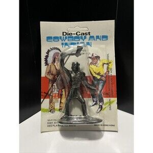 Vintage Diecast Cowboy & Indian Indian Raising Axe Metal 1960 Unpainted New 3”